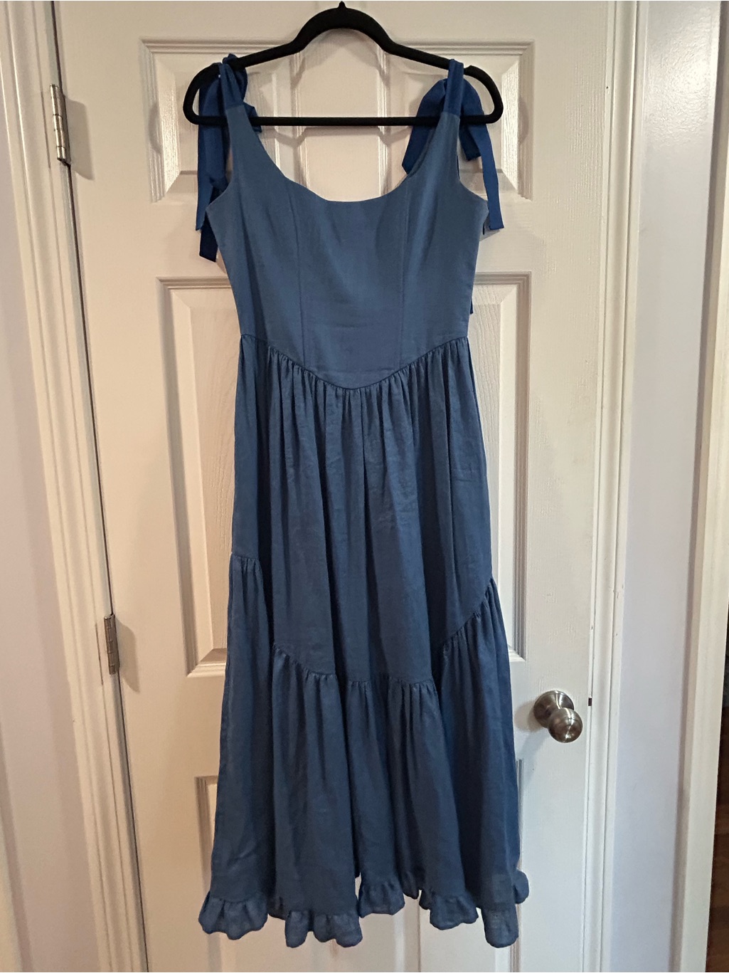 Of Her Own Kind Mirabelle Dress In Indigo Linen — image 3 of 7